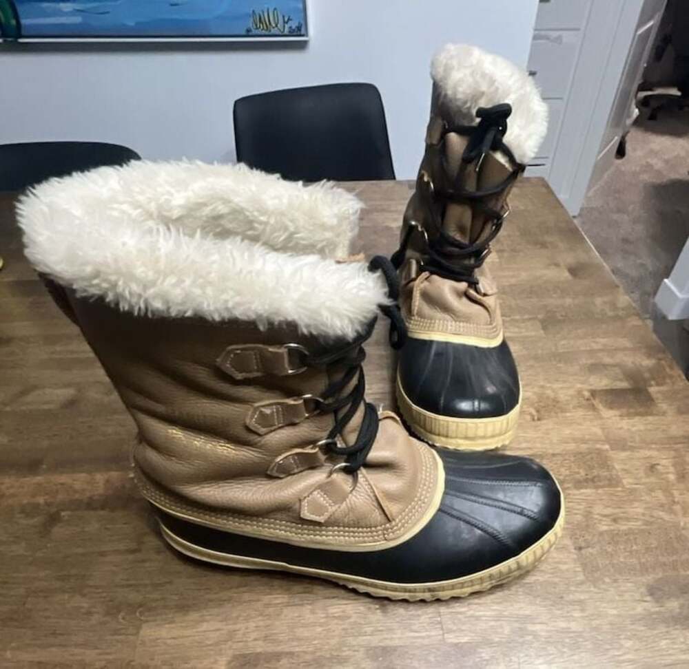 Vintage Sorel Manitou Kaufman Faux Fur Lined Waterproof Winter Snow Boots Sz 12